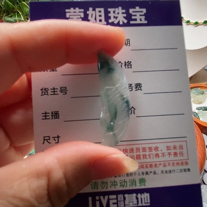 颈饰未镶嵌翡翠虫*鱼吊坠