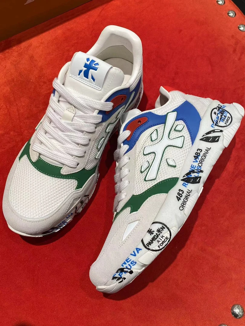 【进口男鞋SIDAN】意大利斯丹品牌新款百搭米字男士厚底运动鞋