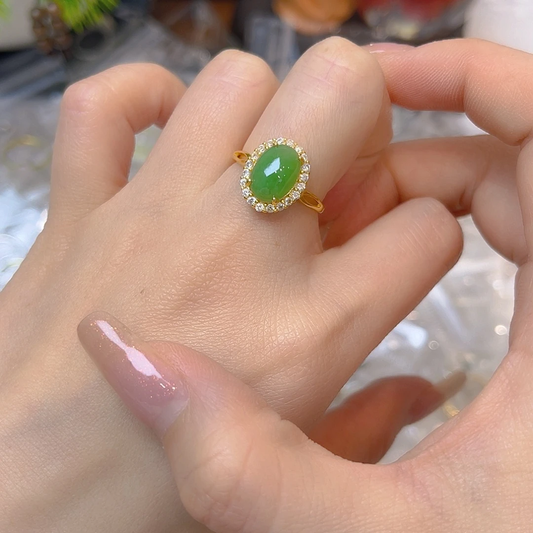 翡翠银S925镶嵌戒指