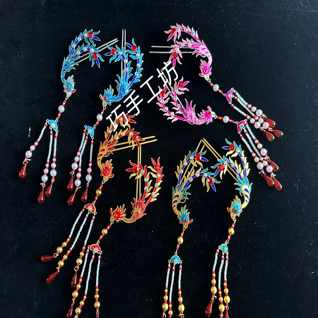 精品点绸偏凤戏曲头饰花旦青衣百搭头面小姐丫鬟小凤