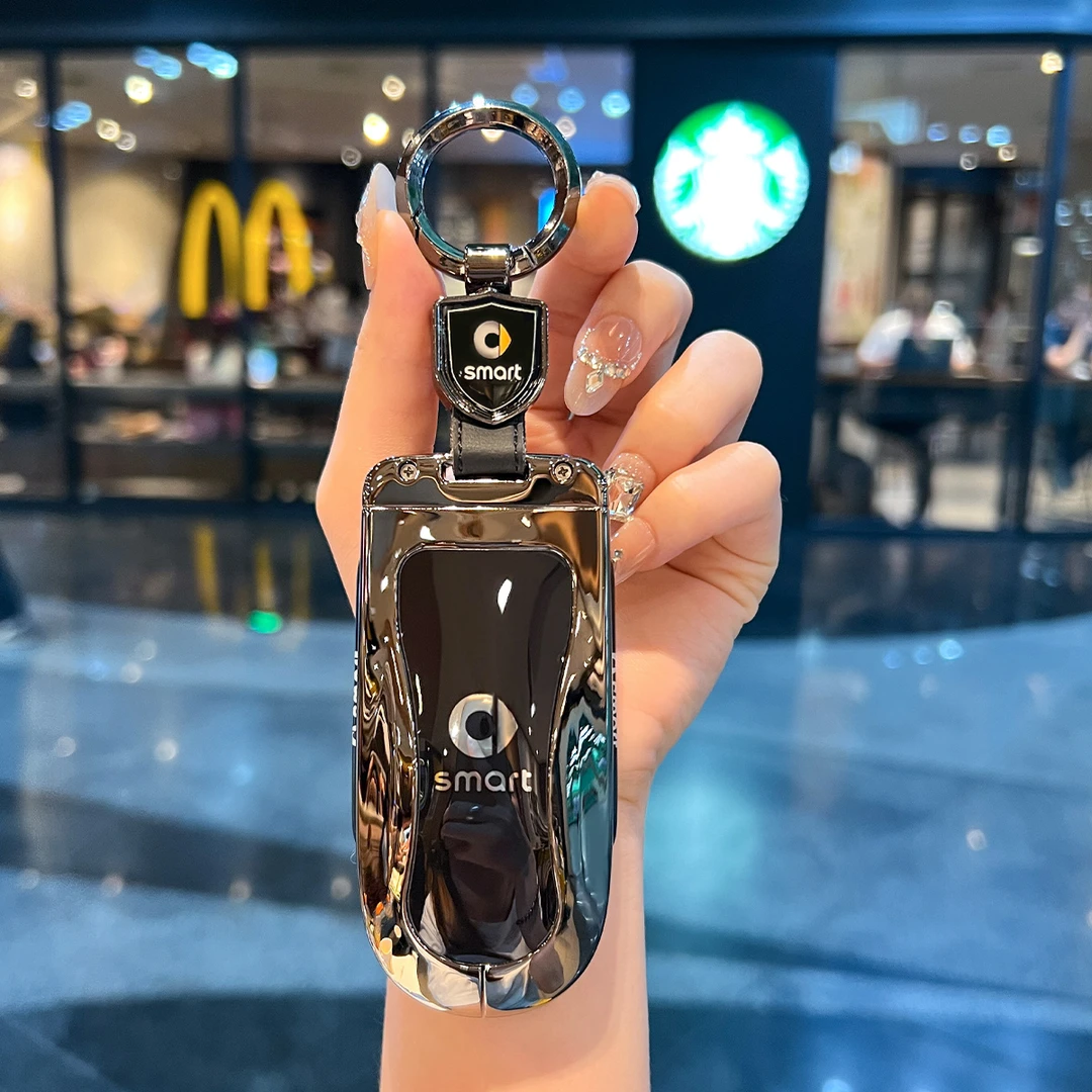 适用25款smart精灵5号钥匙套24款奔驰斯玛特精灵5车保护包壳扣