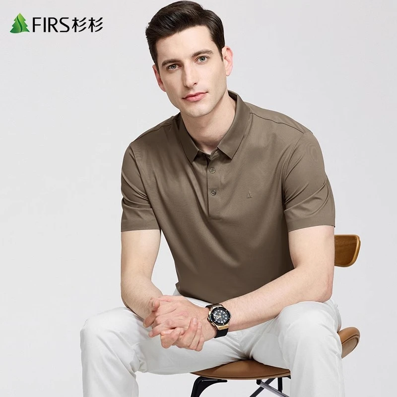 【轻弹锦氨】杉杉无痕翻领短袖T恤男士2025夏季新款商务休闲POLO衫