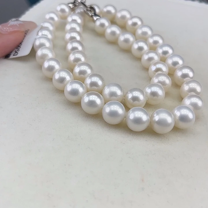 淡水珍珠银S925镶嵌颈饰9-10➕极光冷白高品