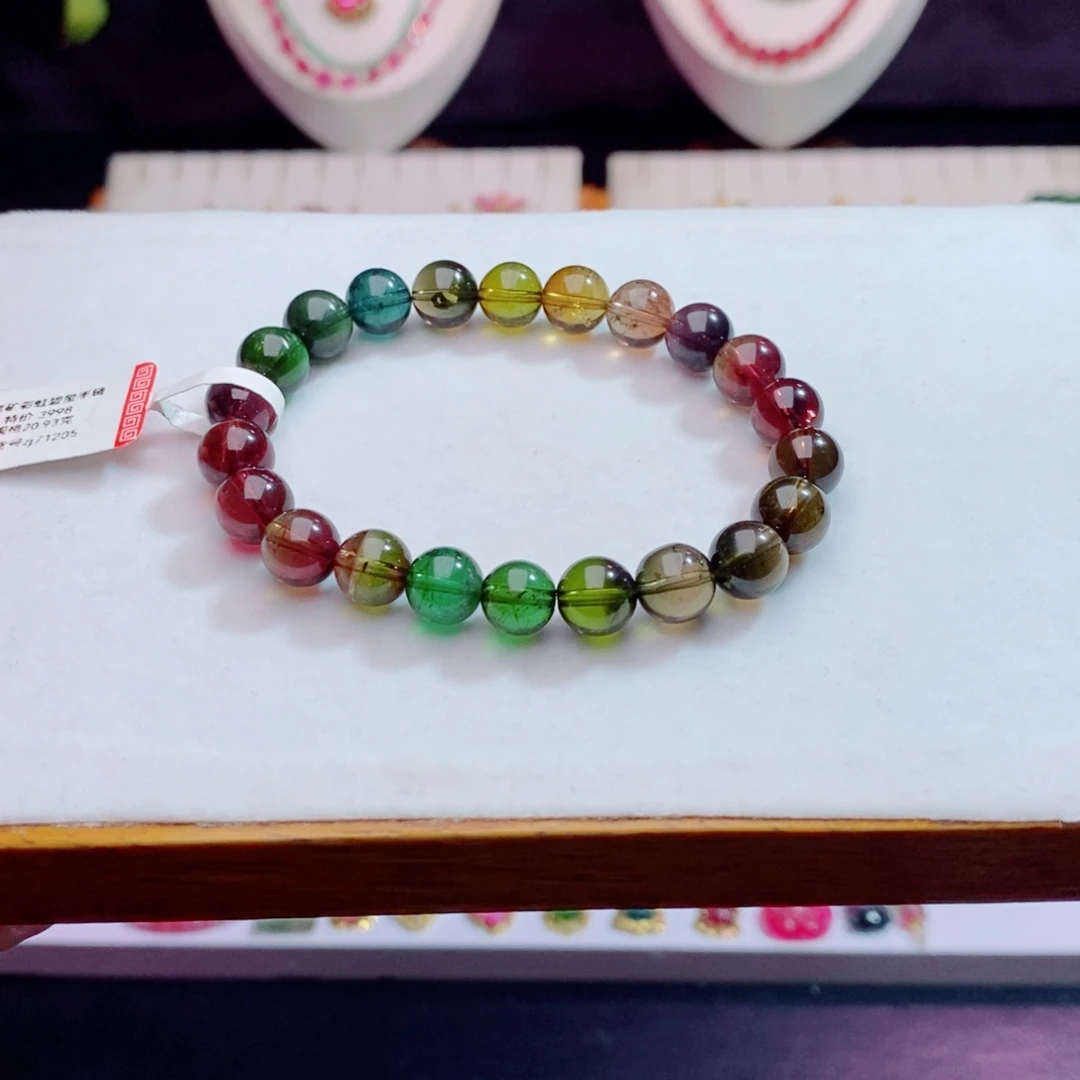 碧玺m未镶嵌碧玺彩虹手链