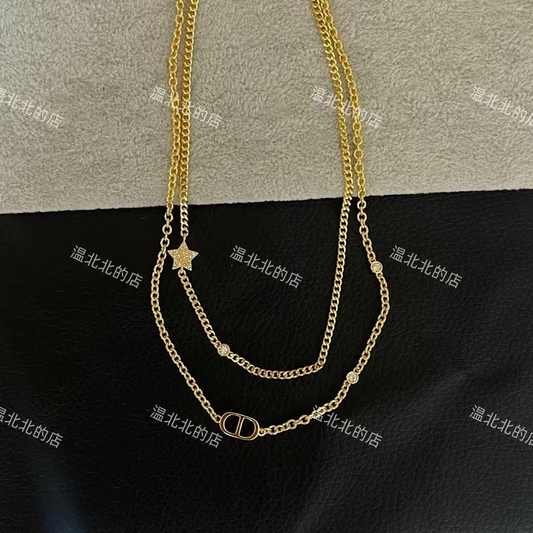 铜合金项链 XL034项链 猪鼻子叠戴双层基础款项链气质轻奢时尚