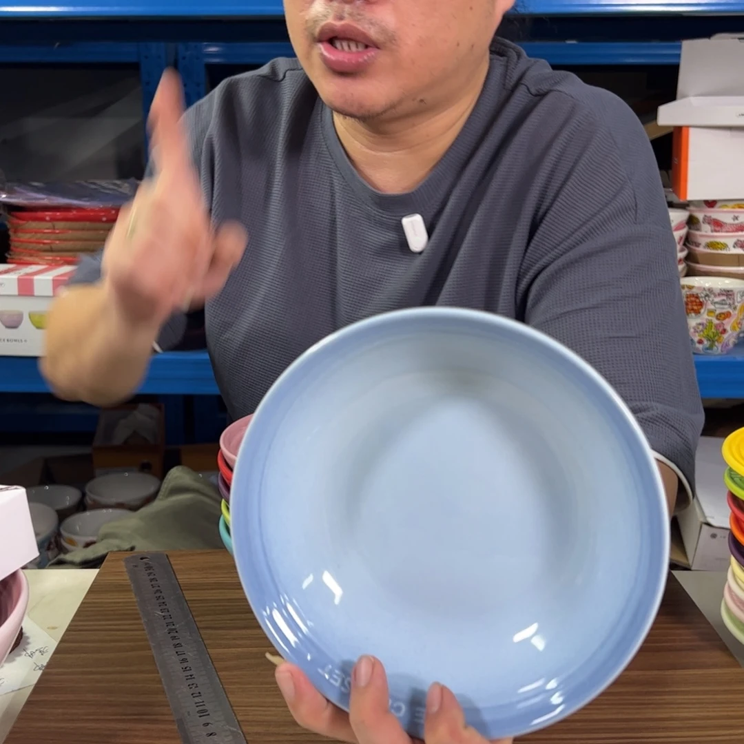 陶瓷水晶蓝燕麦碗