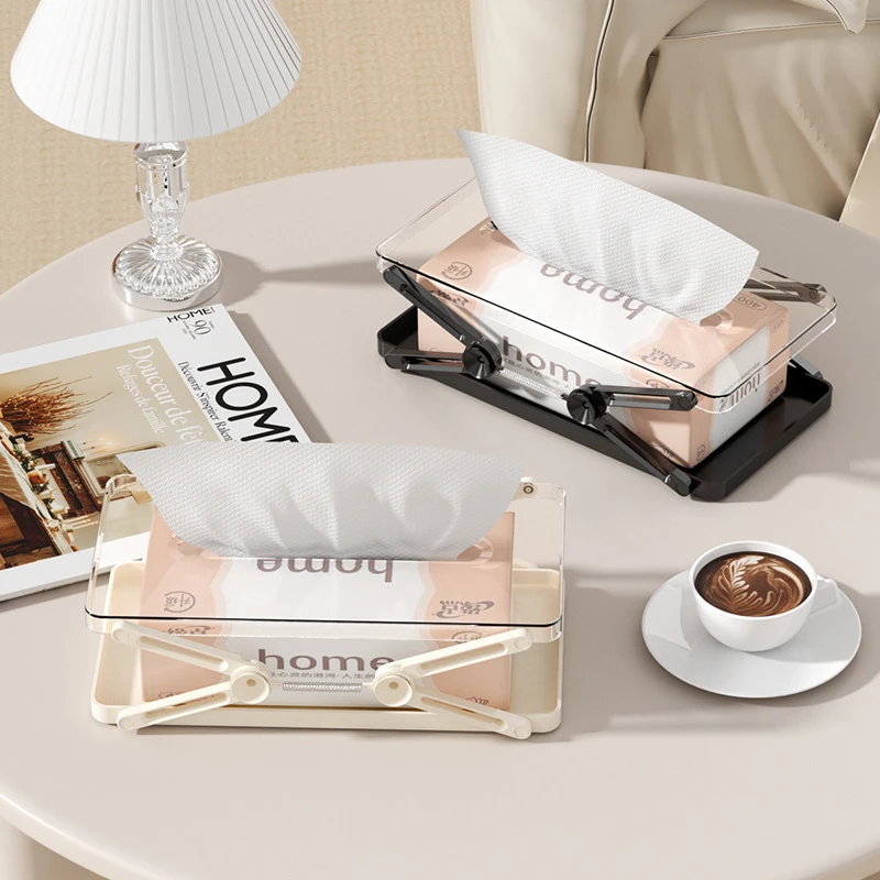 高级感可升降抽纸收纳盒创意弹簧抽纸盒客厅卧室餐厅家用纸巾盒