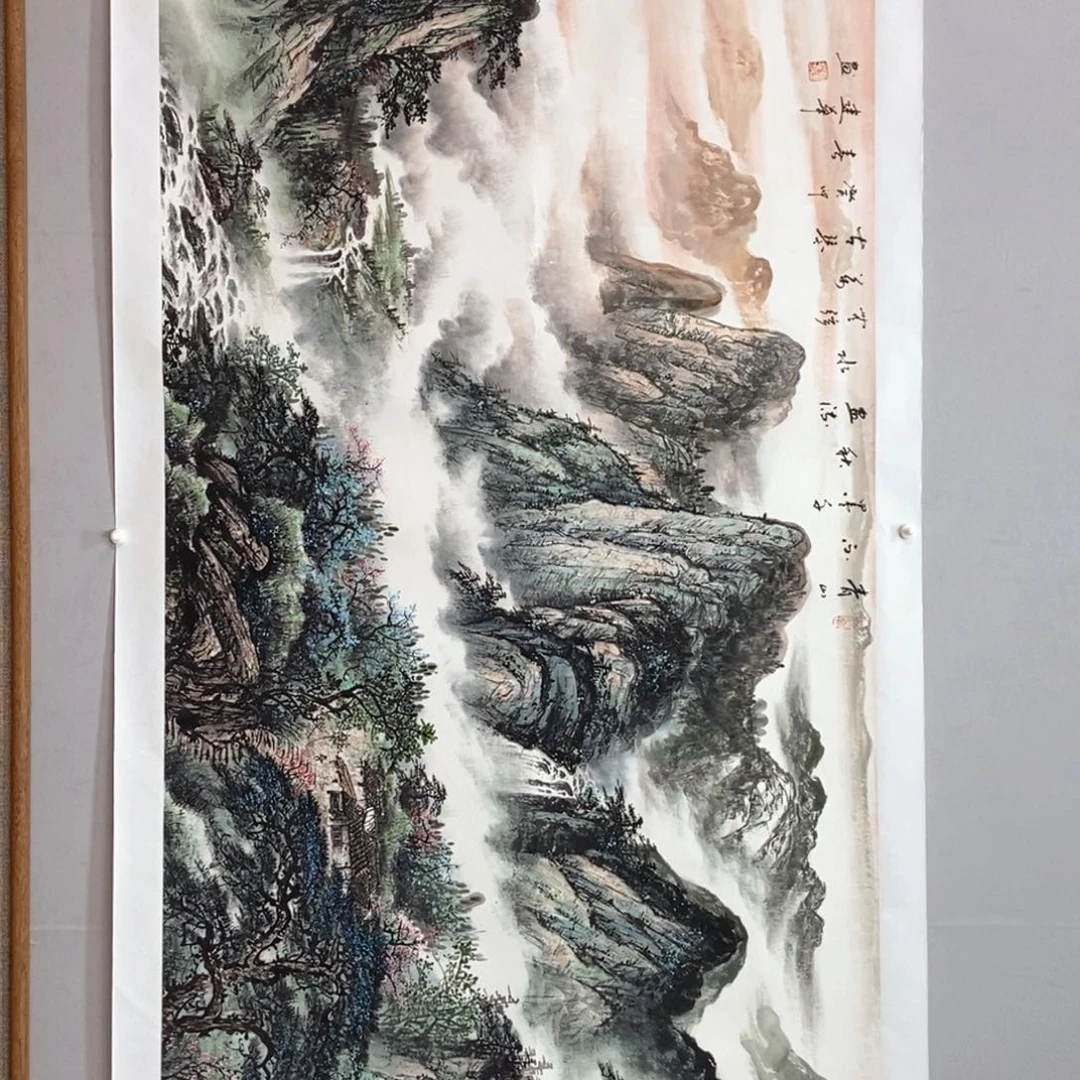 国画胡建华六尺真人真品