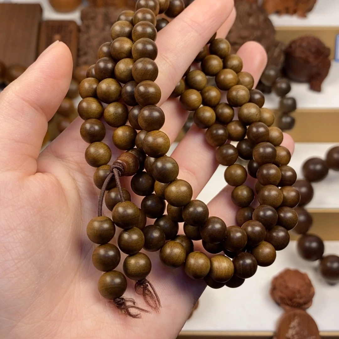 泰***乐檀香木手串/手链老山檀香0.8/108阴沉横纹奶香