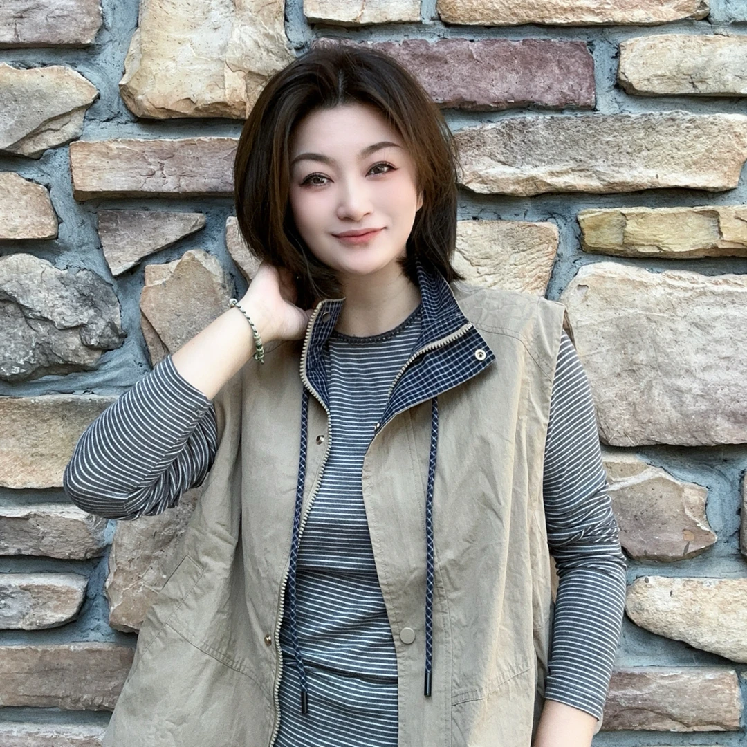 【美含推荐】设计师款秋夜立领休闲马夹
