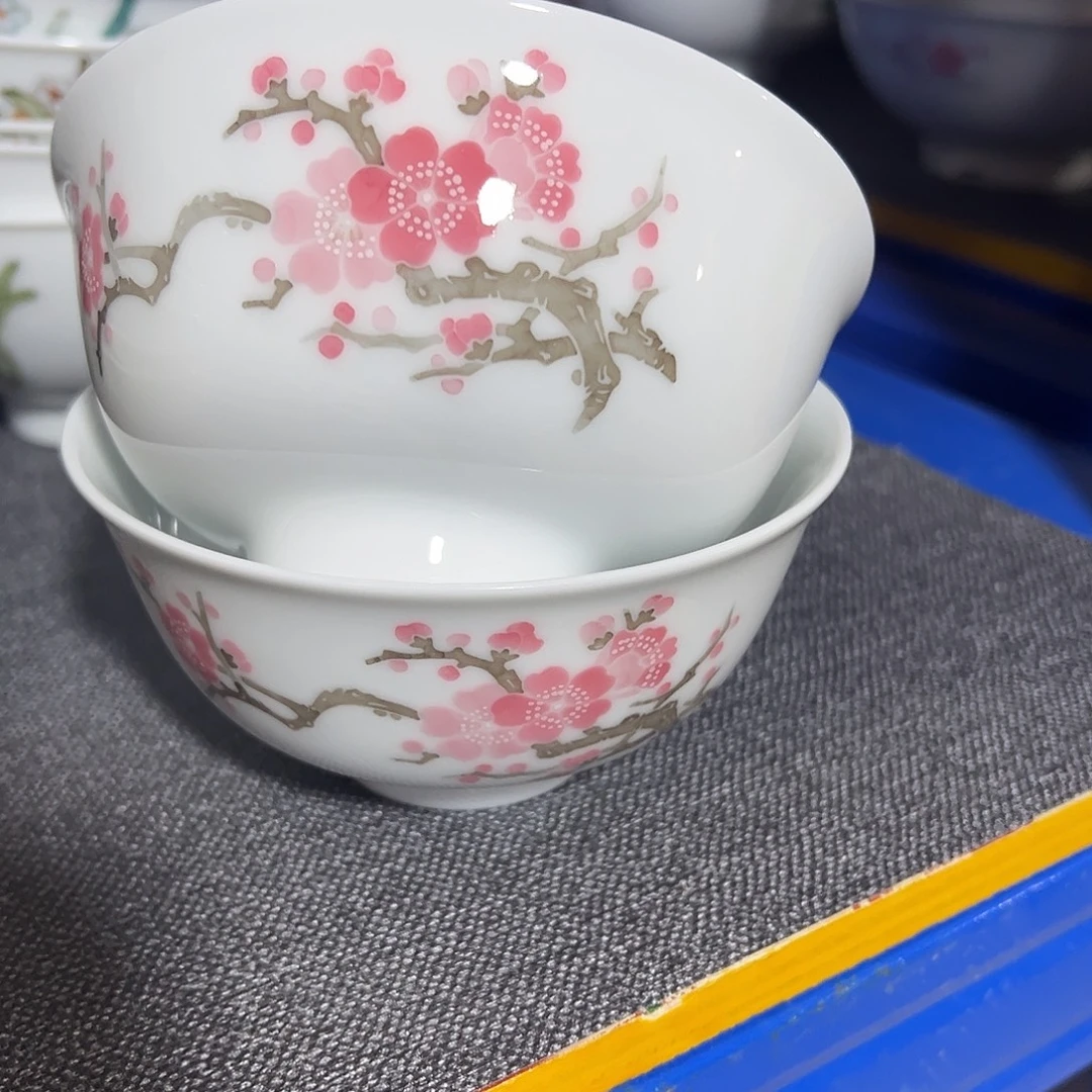 醴陵高温瓷器釉下手绘12厘米2个