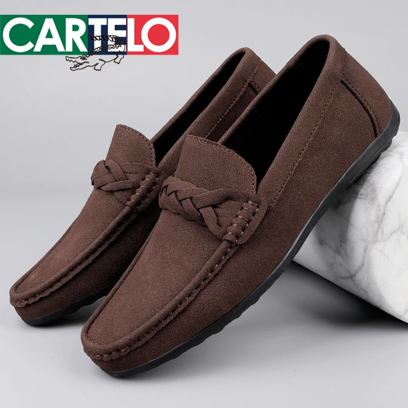 CARTELO/卡帝乐鳄鱼时尚百搭舒适低帮豆豆鞋懒人鞋一脚蹬透气驾车