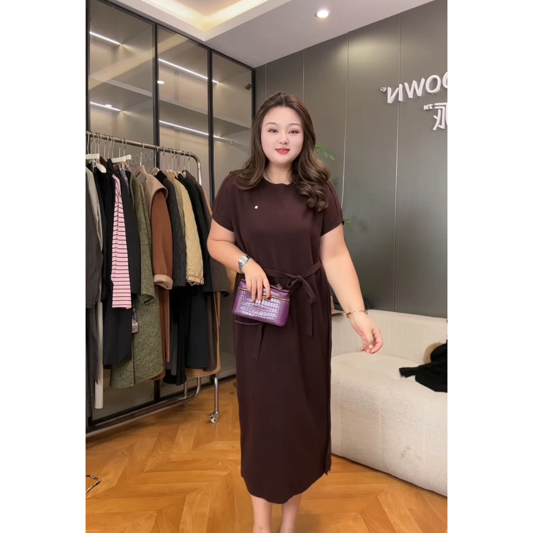 【 松茶可可】TOYA大码女装秋冬新款羊毛裙打底百搭休闲保暖显瘦