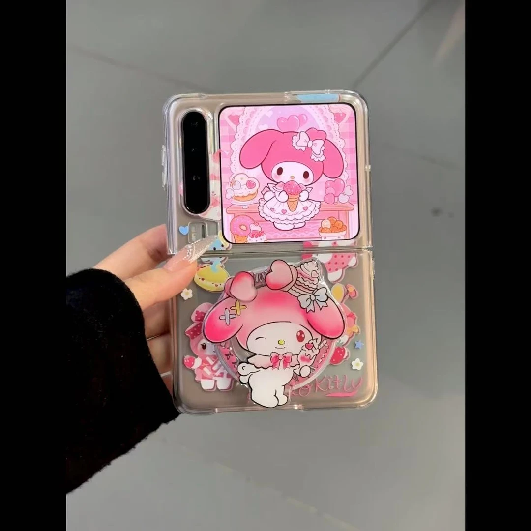 可爱美乐蒂磁吸支架华为puraX折叠屏P50pocket2手机壳小米mixflip