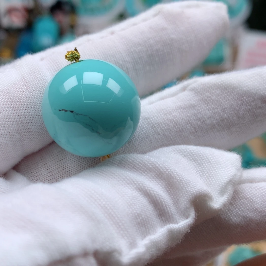 未镶嵌绿松石珠宝奇石20.1mm