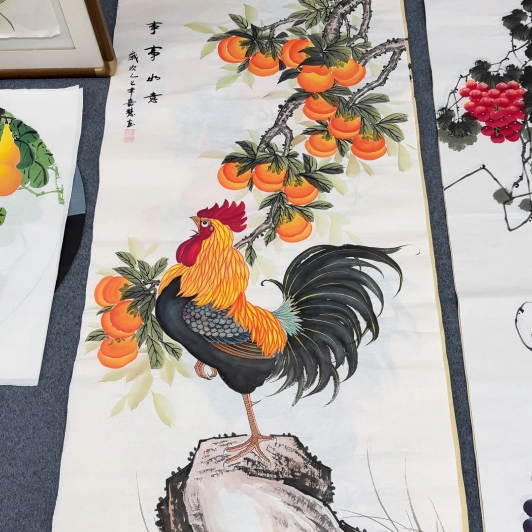 国画四尺尺寸70X140纯手绘作品