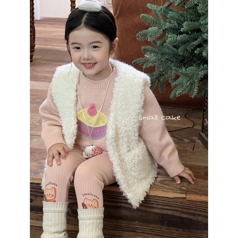 【现货】童装2024年冬季儿童加厚蛋糕毛衣244-SC-9255粉色