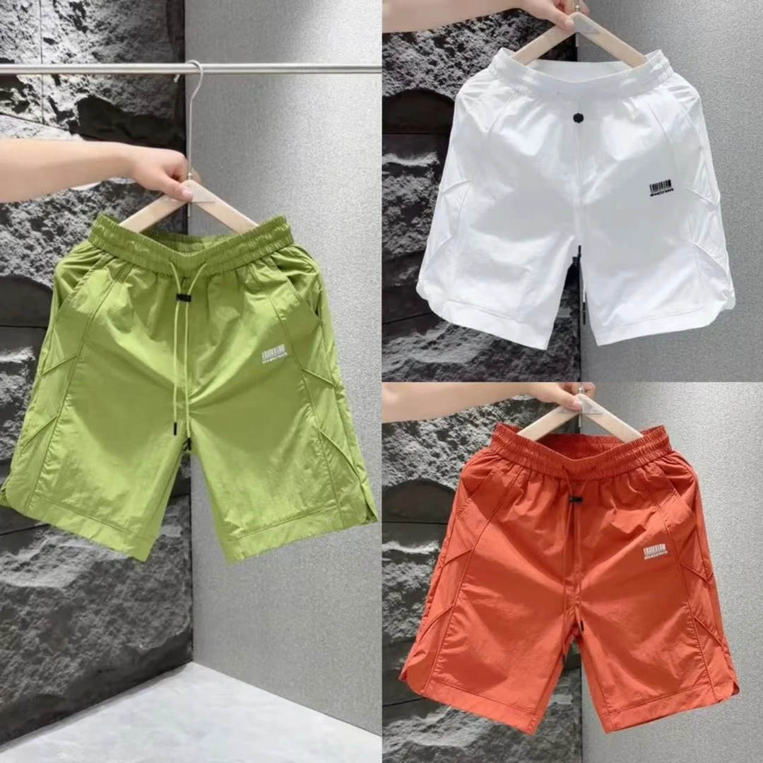 2025夏季爆款速干运动短裤松紧腰男士薄款宽松潮流帅气休闲短裤男