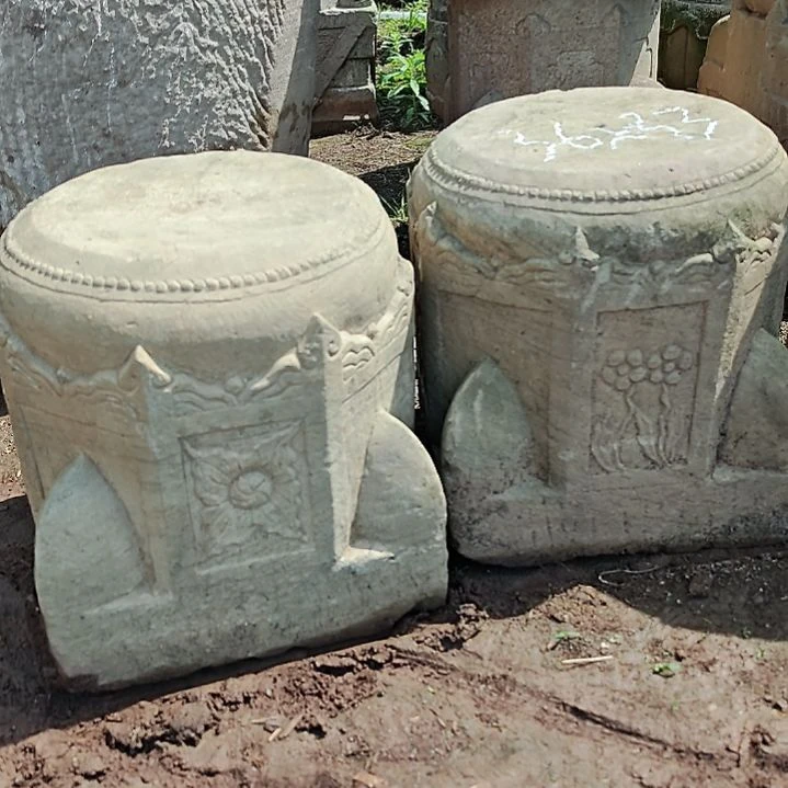 石头庭院摆件石头花盆架一对包邮