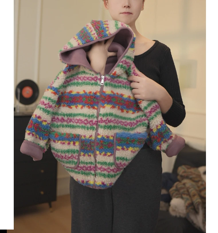 【糯小米】女童外套新款秋冬款儿童装中大童秋款洋气加厚毛毛衣