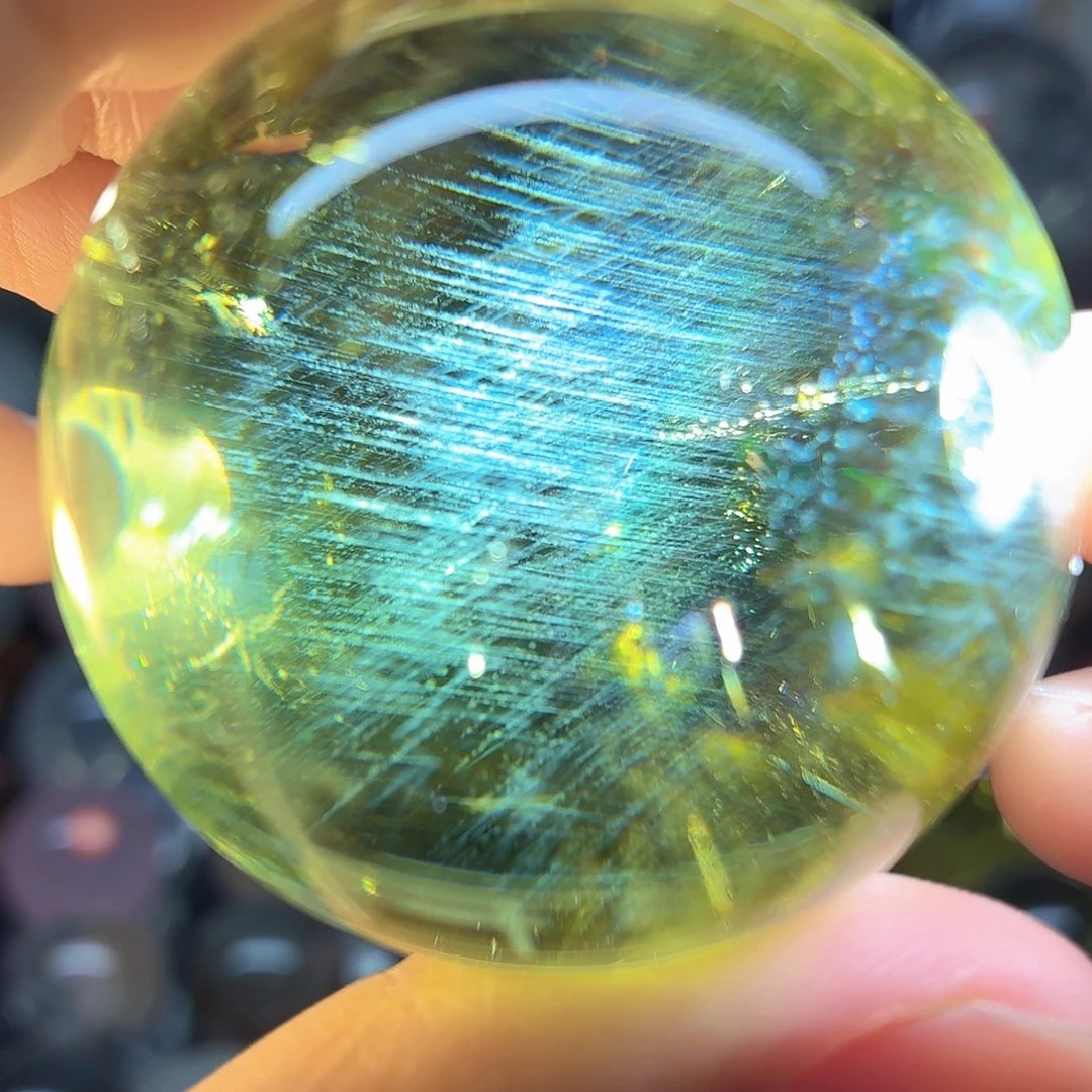 未镶嵌水晶珠宝半成品蓝针黄水晶4.65