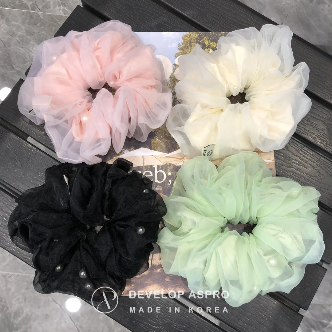 【现货】【ASPRO醋酸】韩国新款大肠发圈正品爆款减龄洋气网纱E54