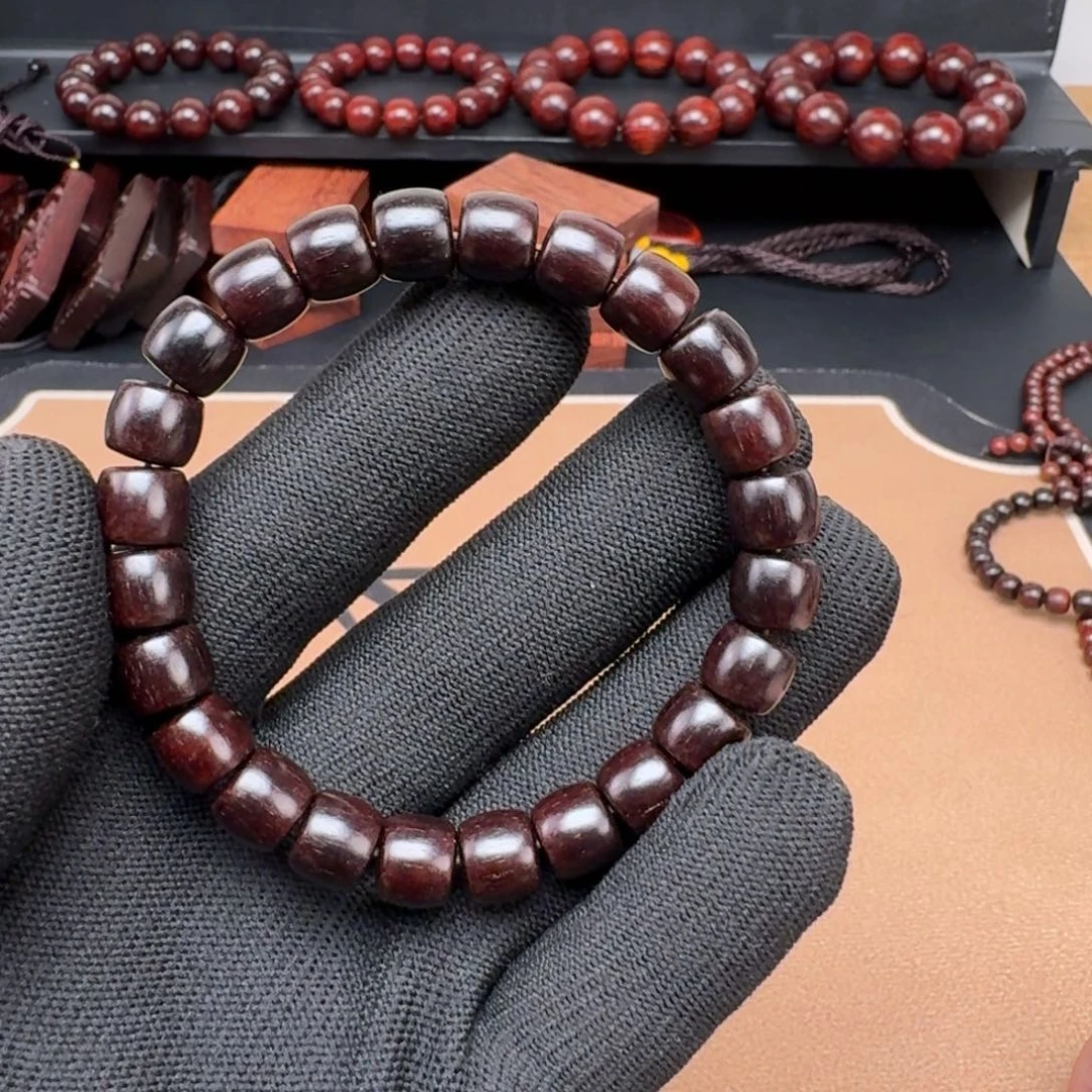 小叶紫檀手串/手链7.5/9cm 直切无胶无蜡