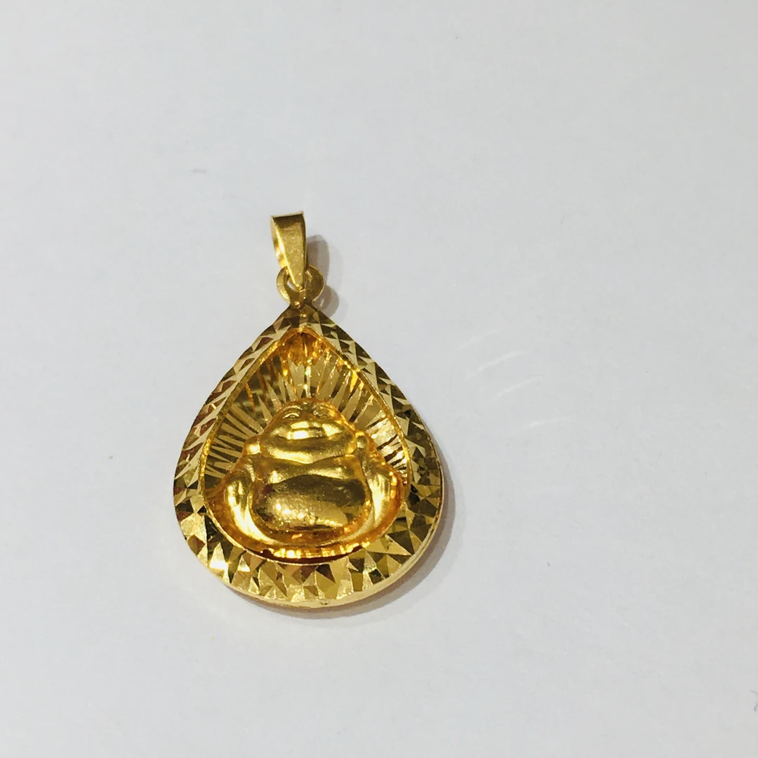 黄金足金999水滴弥勒佛吊坠
