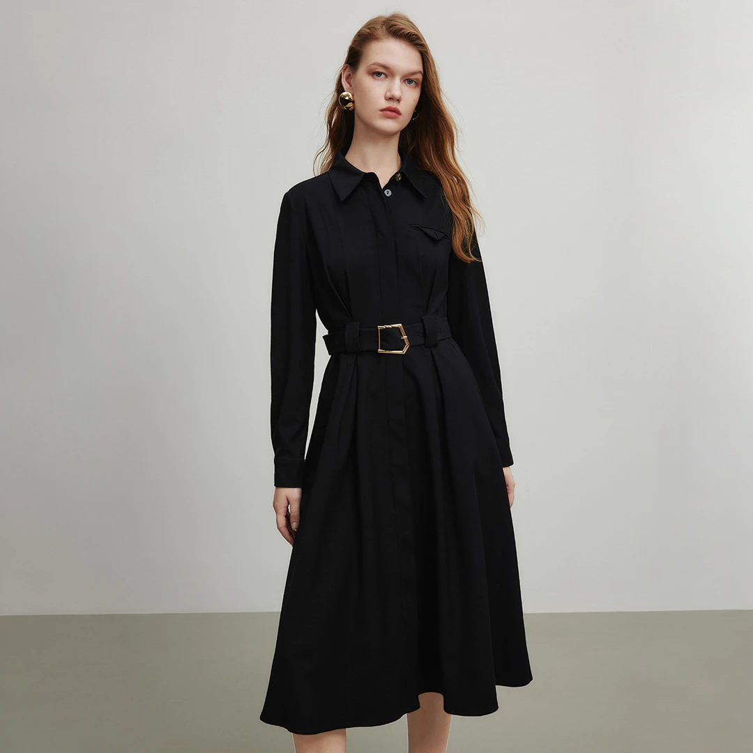 【芊芊专属】气质通勤风衣外套女秋季时尚腰带收腰长款裙摆式风衣