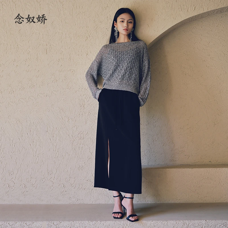 念奴娇商场同款2025年夏季新品【黑色赫本裙】显瘦百搭CNS5578
