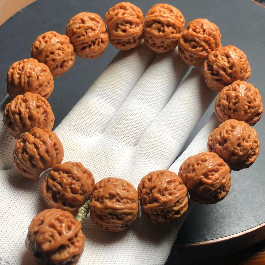 水波纹京八棱文玩核桃手串23左右尺寸