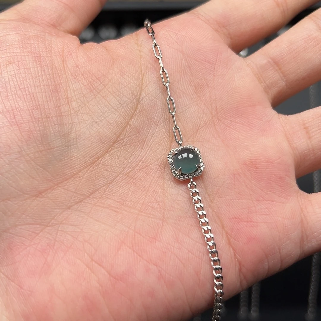 翡翠银S925镶嵌手链