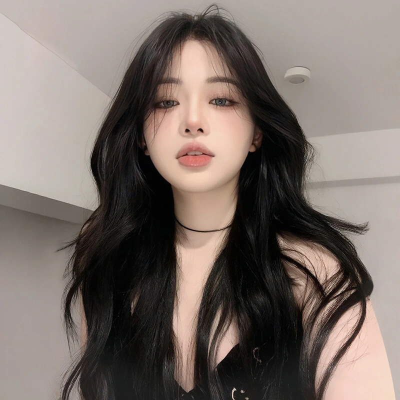 假发女长发大波浪全头套式中分八字刘海长卷发仿真人发日常假发套