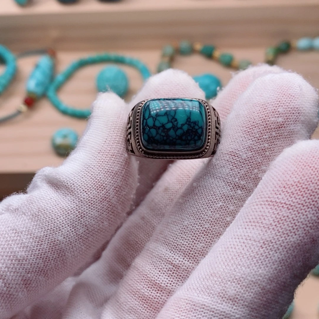 绿松石银S925镶嵌挂件