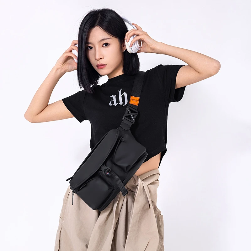 IDIGI男女同款斜挎包通勤包胸包男女户外骑行机车背包运动单肩包