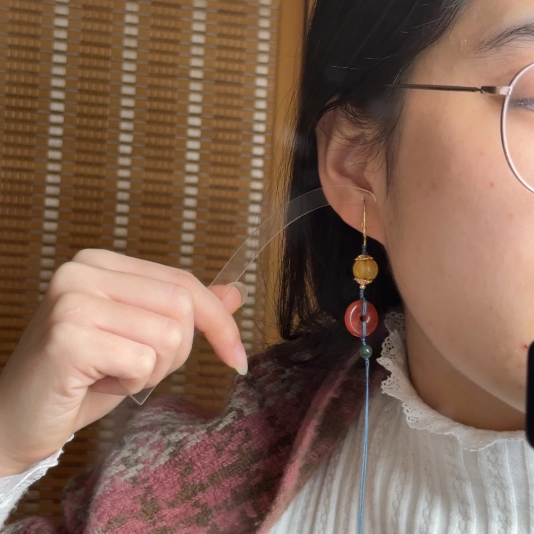 铜合金合金红色平安扣一对