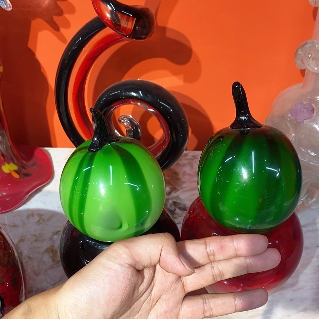 琉璃微瑕处理一对西瓜