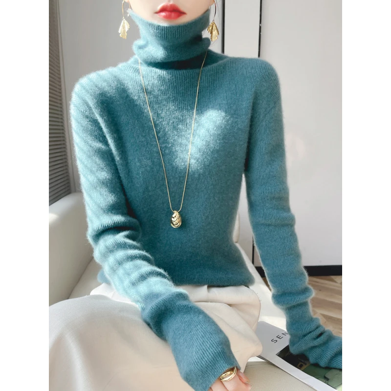 高领毛衣女冬高领打底衫长袖韩版宽松慵懒风针织衫内搭上衣