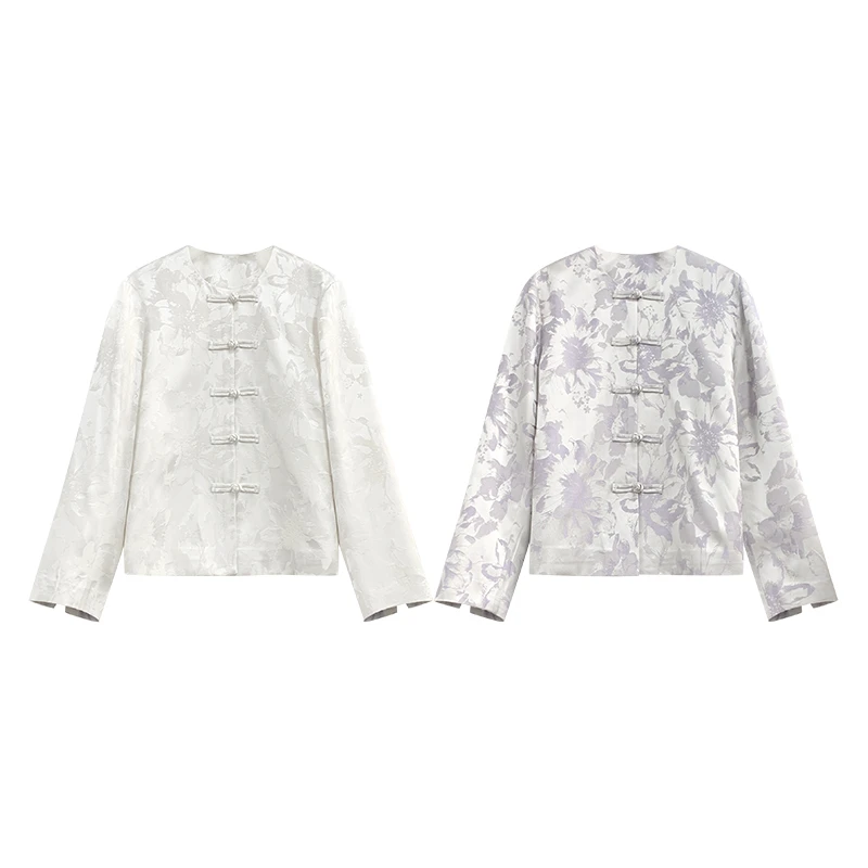 【橙庐】657000原创新中式芍药高定提花外套 女士中国风设计师时尚