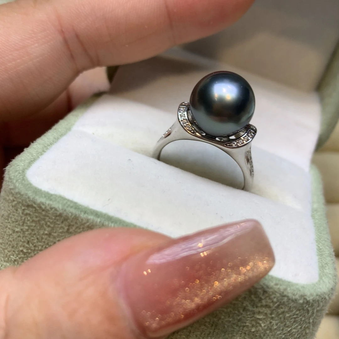 银S925镶嵌戒指海水珍珠