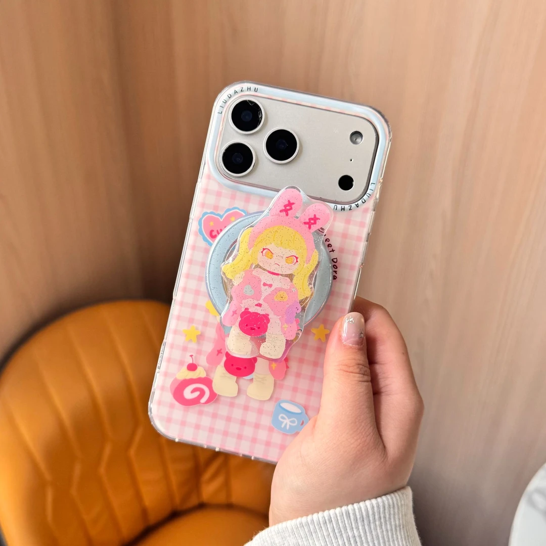 原创粉色大表姐适用iPhone17/16/15软壳防摔硅胶磁吸苹果手机壳
