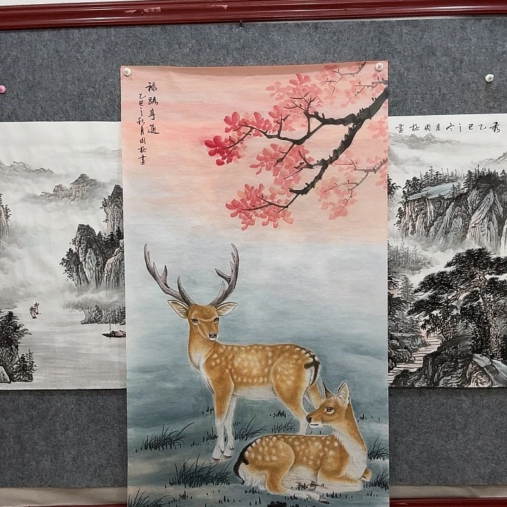 国画手绘国画福禄图