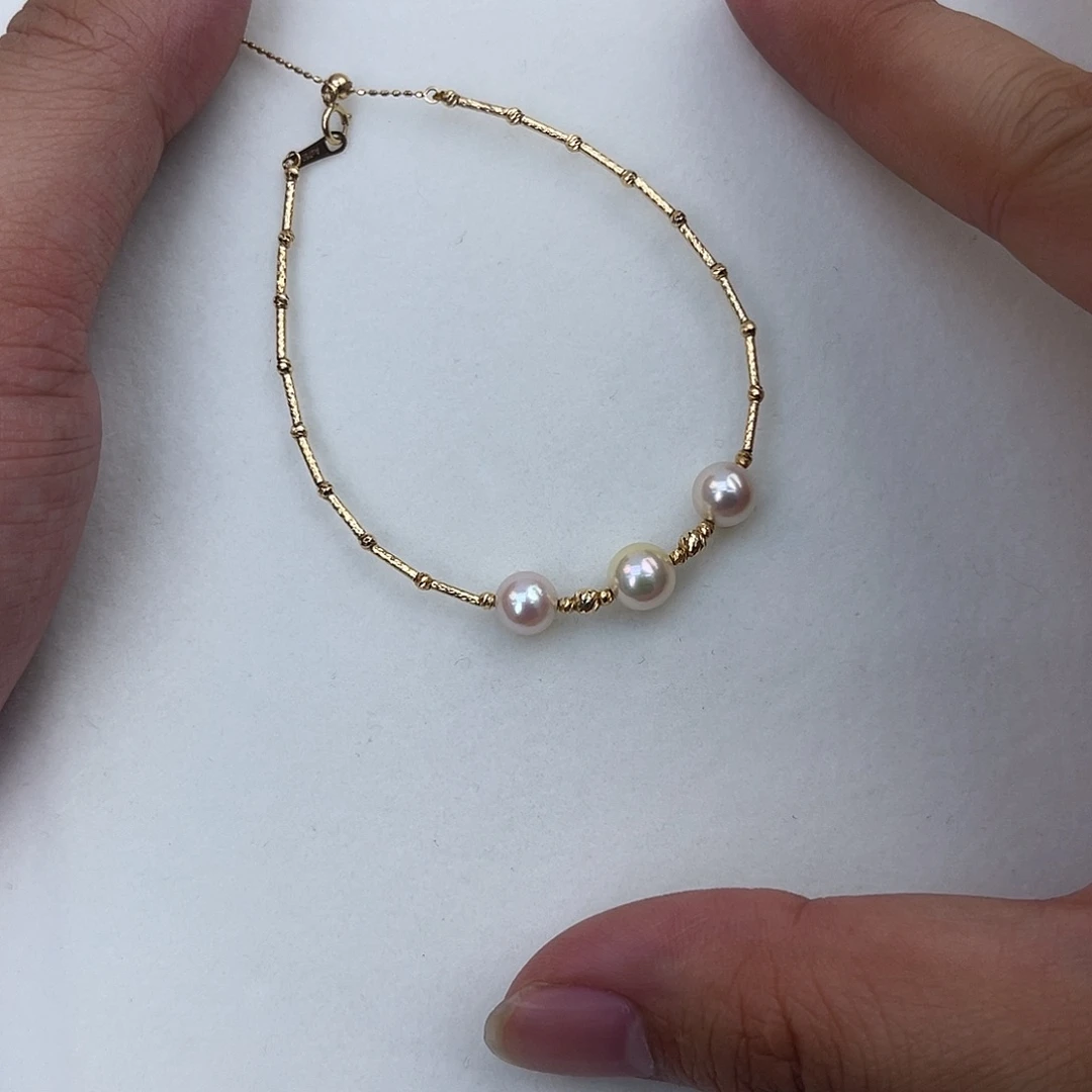 海水珍珠18K金镶嵌手绳