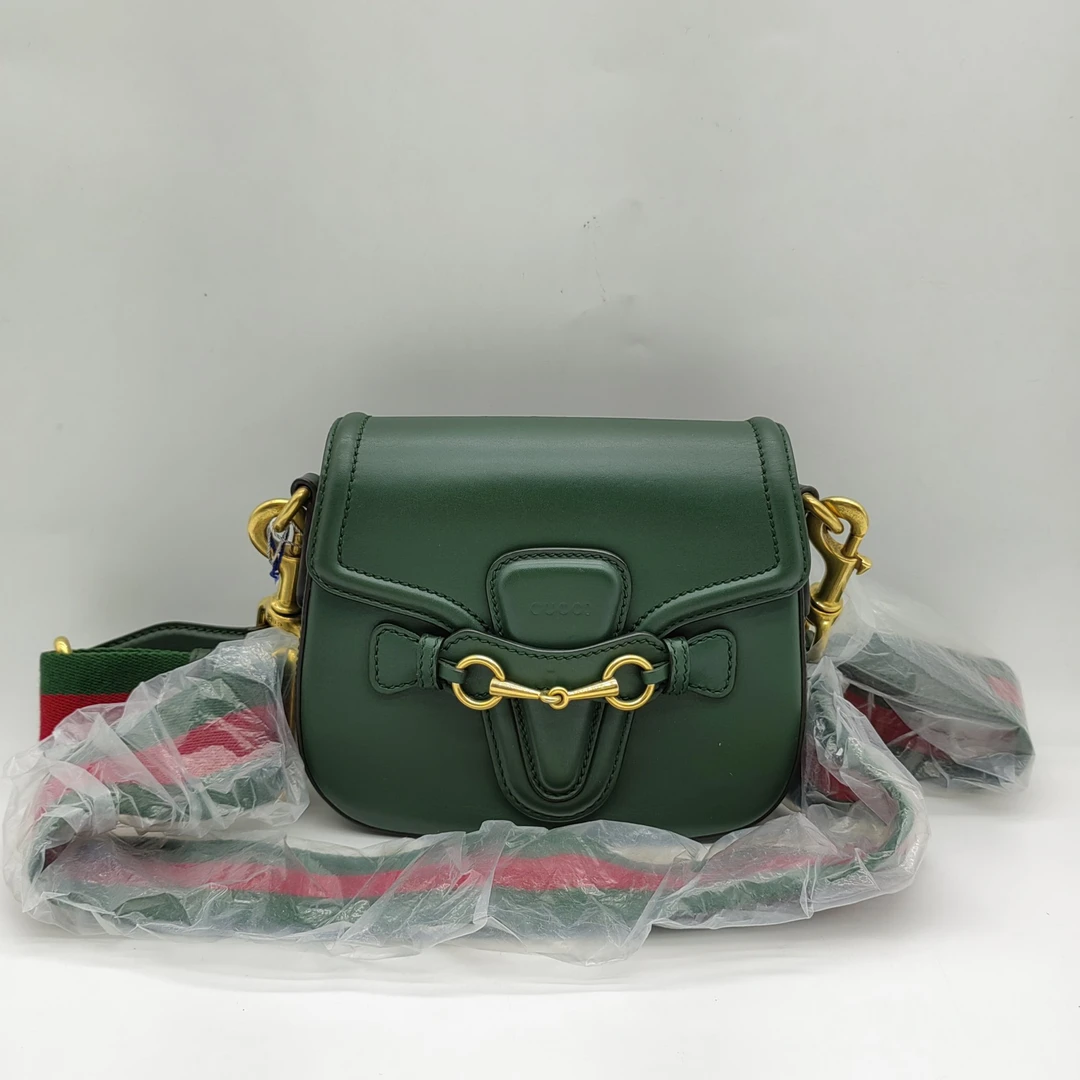 95新 GUCCI/古驰 绿色马衔扣马鞍包1496 3332