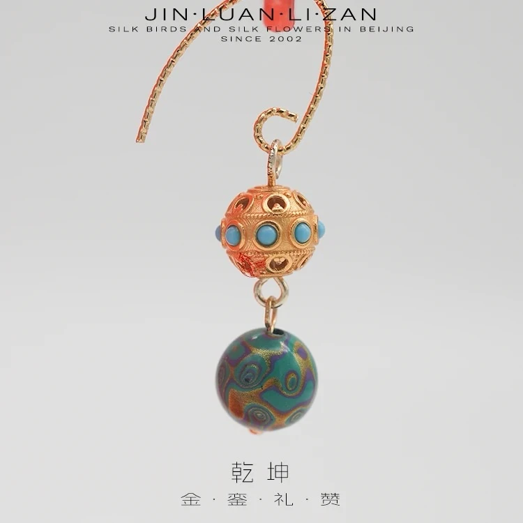大漆耳饰【乾坤】满建民大师雕漆工作室出品
