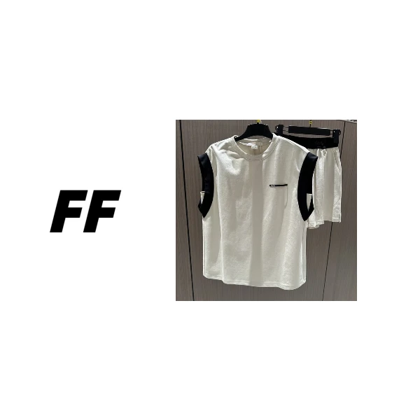 【B53862】夏款圆领简单宽松无袖运动套装