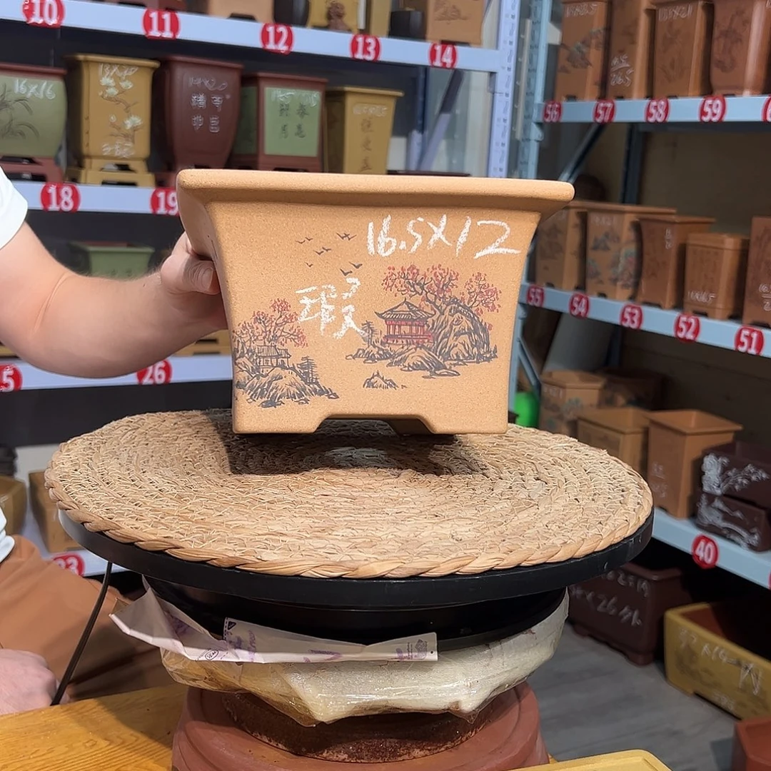 天心紫砂手工花盆