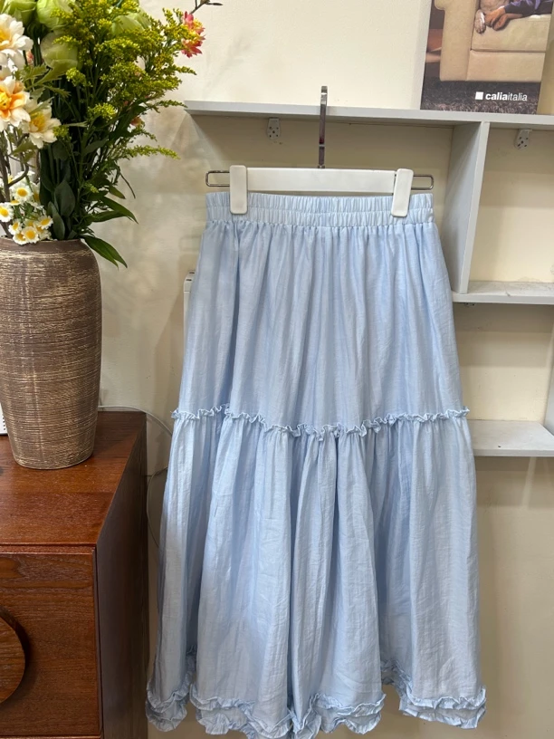 木耳边小清新半身裙百搭