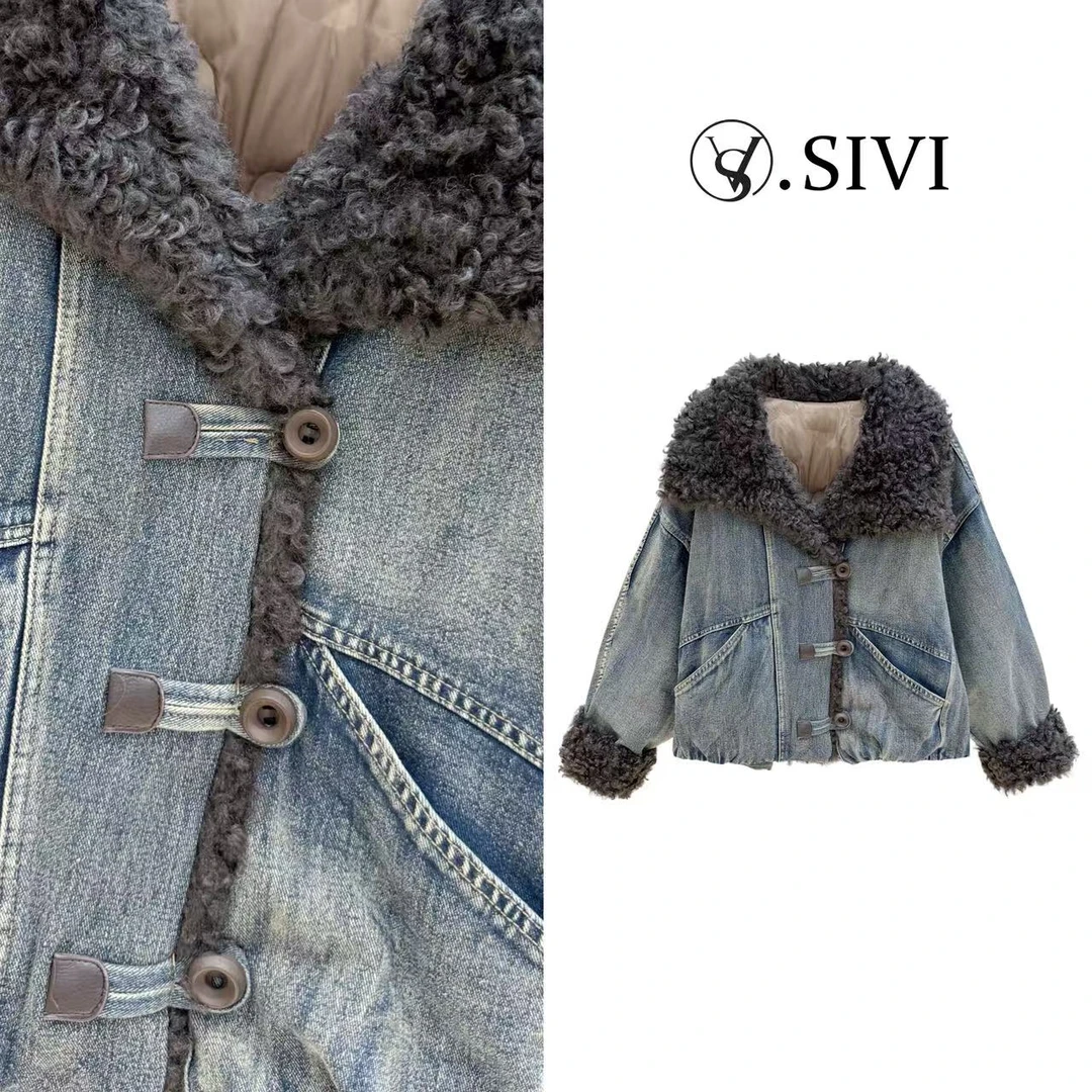 熙薇【潮人特辑】2025秋冬新款休闲百搭羽绒牛仔外套H5979