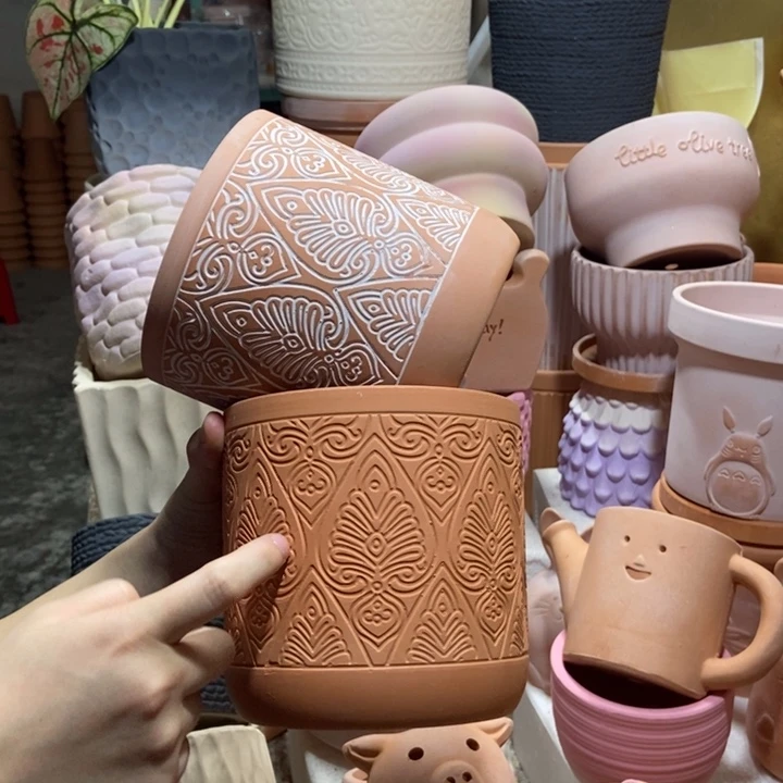 14×14几何直筒复古+红陶2个